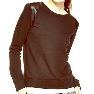 Vince Sweatshirt Faux-Leather-Trim